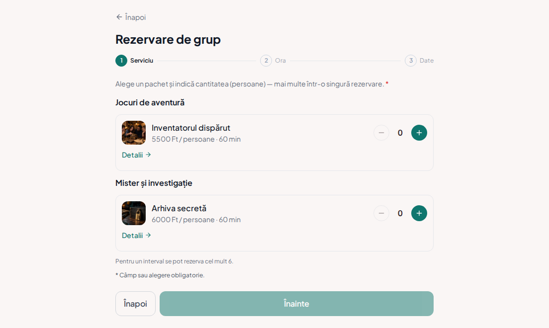 Rezervări de grup pentru camere de evadare – Camere de evadare cu imagini, durată, preț pe persoană și alegerea numărului de participanți