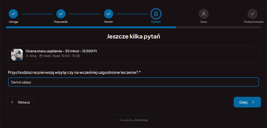 System rezerwacji dla stomatologów – Pytanie wstępne do rezerwacji wizyty stomatologicznej: Przychodzisz na pierwszą wizytę czy na uzgodnione wcześniej leczenie? System rezerwacji dla stomatologów – Pytanie wstępne do rezerwacji wizyty stomatologicznej: Przychodzisz na pierwszą wizytę czy na uzgodnione wcześniej leczenie?