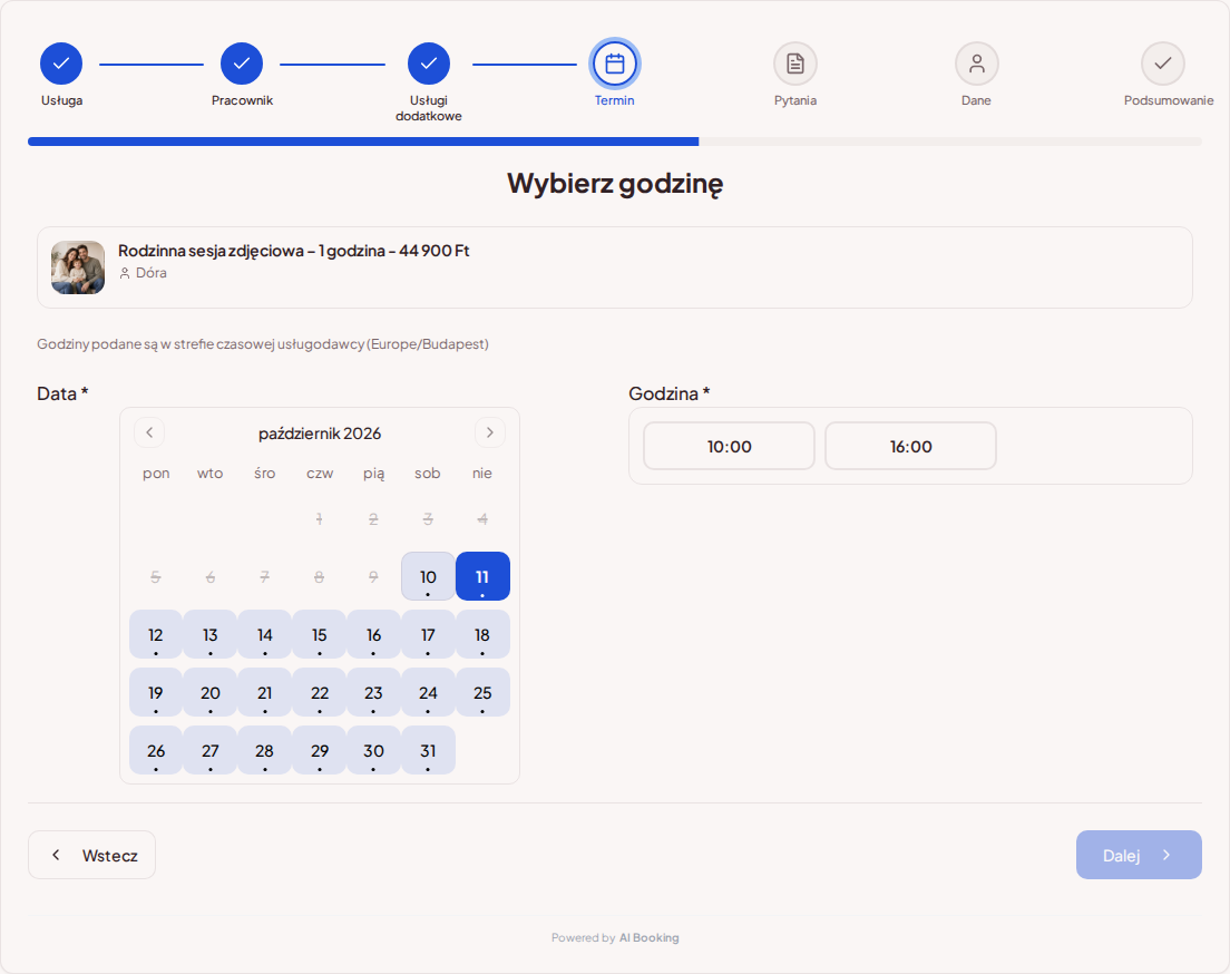 Rezerwacje online dla fotografów – Kalendarz rezerwacji sesji zdjęciowych z wolnymi terminami wybranego pakietu Rezerwacje online dla fotografów – Kalendarz rezerwacji sesji zdjęciowych z wolnymi terminami wybranego pakietu
