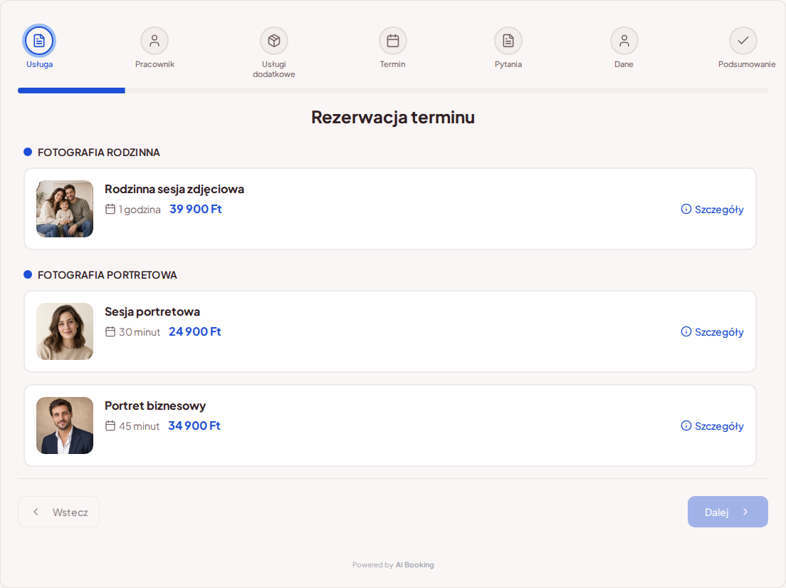 Rezerwacje online dla fotografów – Pakiety sesji rodzinnych, portretowych i biznesowych ze zdjęciami, cenami i czasem trwania Rezerwacje online dla fotografów – Pakiety sesji rodzinnych, portretowych i biznesowych ze zdjęciami, cenami i czasem trwania