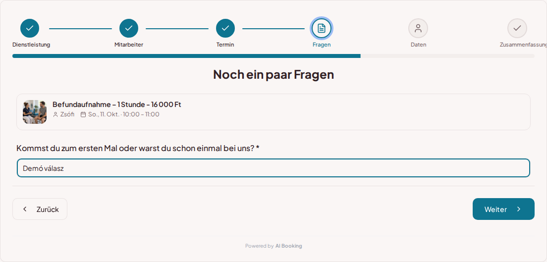 Terminbuchungssystem für Physiotherapeuten – Vorabfrage zur Physiotherapie: Kommst du zum ersten Mal oder warst du schon einmal bei uns? Terminbuchungssystem für Physiotherapeuten – Vorabfrage zur Physiotherapie: Kommst du zum ersten Mal oder warst du schon einmal bei uns?