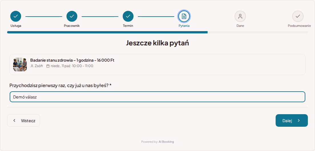 System rezerwacji dla fizjoterapeutów – Pytanie wstępne do rezerwacji fizjoterapii: Przychodzisz pierwszy raz czy już u nas byłeś? System rezerwacji dla fizjoterapeutów – Pytanie wstępne do rezerwacji fizjoterapii: Przychodzisz pierwszy raz czy już u nas byłeś?