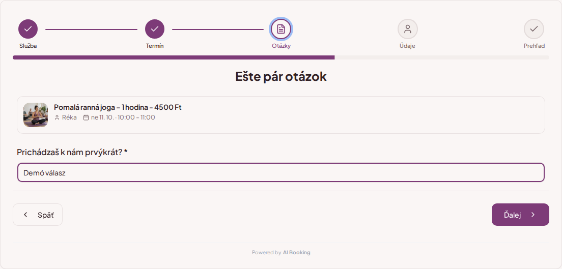Systém rezervácií pre hodiny jogy a pilatesu – Predrezervačná otázka jogy: Prichádzaš k nám prvýkrát? Systém rezervácií pre hodiny jogy a pilatesu – Predrezervačná otázka jogy: Prichádzaš k nám prvýkrát?