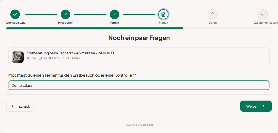 Terminbuchungssystem für Privatärzte – Vorabfrage zur Privatvisite: Möchtest du einen Termin für das erste Mal oder für eine Kontrolle? Terminbuchungssystem für Privatärzte – Vorabfrage zur Privatvisite: Möchtest du einen Termin für das erste Mal oder für eine Kontrolle?