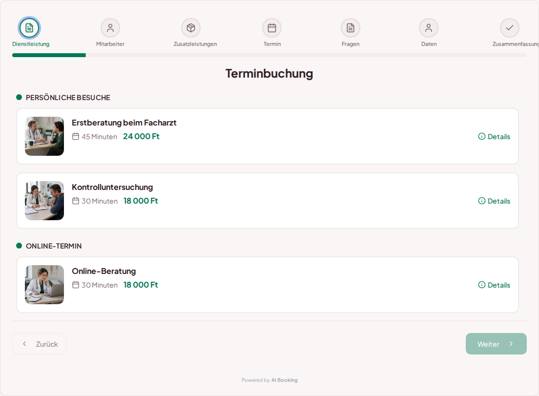 Terminbuchungssystem für Privatärzte – Erstberatung beim Facharzt, Kontrolluntersuchung, Online-Konsultation mit Preisen, Dauer und Kategorien Terminbuchungssystem für Privatärzte – Erstberatung beim Facharzt, Kontrolluntersuchung, Online-Konsultation mit Preisen, Dauer und Kategorien