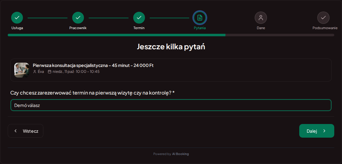 System rezerwacji dla prywatnych gabinetów lekarskich – Pytanie wstępne do rezerwacji wizyty lekarskiej: Chcesz umówić się na pierwszą wizytę czy na kontrolę? System rezerwacji dla prywatnych gabinetów lekarskich – Pytanie wstępne do rezerwacji wizyty lekarskiej: Chcesz umówić się na pierwszą wizytę czy na kontrolę?