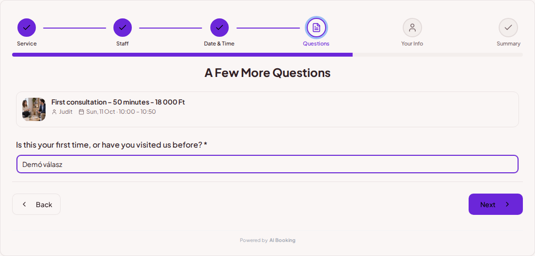 Appointment booking system for psychologists – Psychological consultation pre-booking question: Is this your first time, or have you visited us before? Appointment booking system for psychologists – Psychological consultation pre-booking question: Is this your first time, or have you visited us before?