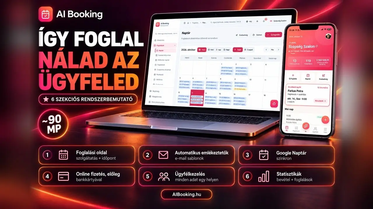 Így foglal nálad az ügyfeled — AI Booking rendszerbemutató